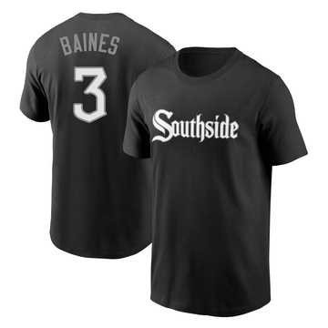 Men's Chicago White Sox Harold Baines ＃3 City Connect Name & Number T-Shirt - Black