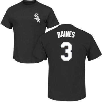 Men's Chicago White Sox Harold Baines ＃3 Roster Name & Number T-Shirt - Black