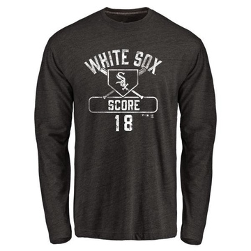 Men's Chicago White Sox Herb Score ＃18 Base Runner Long Sleeve T-Shirt - Black