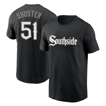 Men's Chicago White Sox Jared Shuster ＃51 City Connect Name & Number T-Shirt - Black