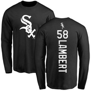 Men's Chicago White Sox Jimmy Lambert ＃58 Backer Long Sleeve T-Shirt - Black