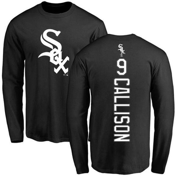 Men's Chicago White Sox Johnny Callison ＃9 Backer Long Sleeve T-Shirt - Black