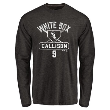 Men's Chicago White Sox Johnny Callison ＃9 Base Runner Long Sleeve T-Shirt - Black