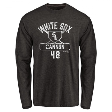 Men's Chicago White Sox Jonathan Cannon ＃48 Base Runner Long Sleeve T-Shirt - Black