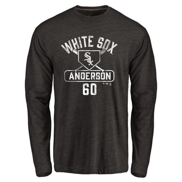 Men's Chicago White Sox Justin Anderson ＃60 Base Runner Long Sleeve T-Shirt - Black