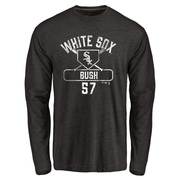 Men's Chicago White Sox Ky Bush ＃57 Base Runner Long Sleeve T-Shirt - Black