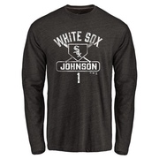 Men's Chicago White Sox Lance Johnson ＃1 Base Runner Long Sleeve T-Shirt - Black