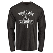 Men's Chicago White Sox Luis Aparicio ＃11 Base Runner Long Sleeve T-Shirt - Black