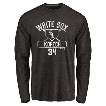 Men's Chicago White Sox Michael Kopech ＃34 Base Runner Long Sleeve T-Shirt - Black