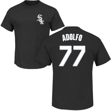 Men's Chicago White Sox Micker Adolfo ＃77 Roster Name & Number T-Shirt - Black