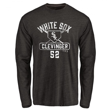 Men's Chicago White Sox Mike Clevinger ＃52 Base Runner Long Sleeve T-Shirt - Black