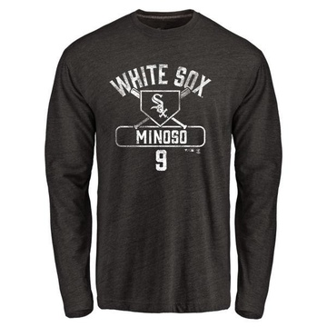 Men's Chicago White Sox Minnie Minoso ＃9 Base Runner Long Sleeve T-Shirt - Black