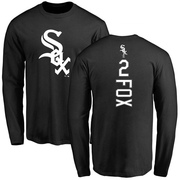 Men's Chicago White Sox Nellie Fox ＃2 Backer Long Sleeve T-Shirt - Black