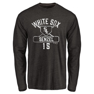 Men's Chicago White Sox Nick Senzel ＃15 Base Runner Long Sleeve T-Shirt - Black