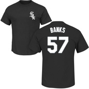 Men's Chicago White Sox Tanner Banks ＃57 Roster Name & Number T-Shirt - Black