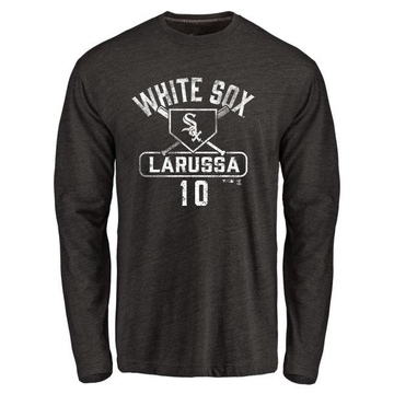 Men's Chicago White Sox Tony Larussa ＃10 Base Runner Long Sleeve T-Shirt - Black