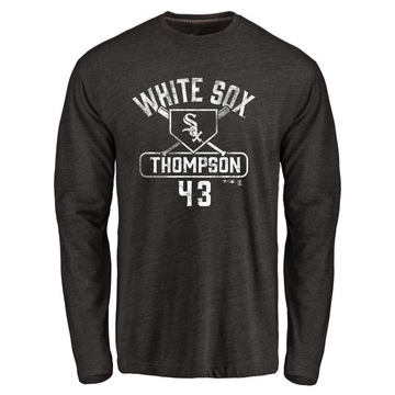 Men's Chicago White Sox Trayce Thompson ＃43 Base Runner Long Sleeve T-Shirt - Black