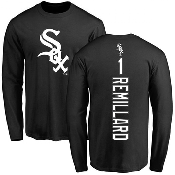 Men's Chicago White Sox Zach Remillard ＃1 Backer Long Sleeve T-Shirt - Black