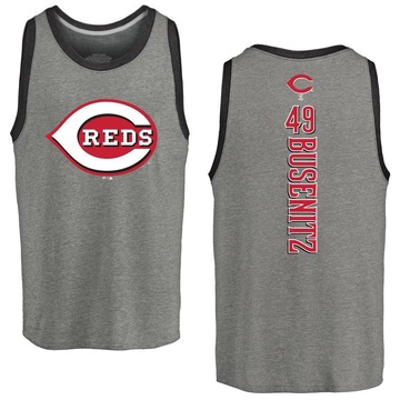 Men's Cincinnati Reds Alan Busenitz ＃49 Backer Tank Top Ash