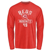 Men's Cincinnati Reds Alan Busenitz ＃49 Base Runner Long Sleeve T-Shirt - Red