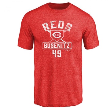 Men's Cincinnati Reds Alan Busenitz ＃49 Base Runner T-Shirt - Red