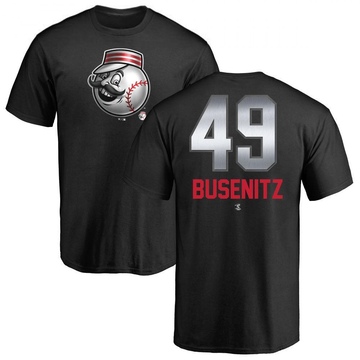 Men's Cincinnati Reds Alan Busenitz ＃49 Midnight Mascot T-Shirt - Black