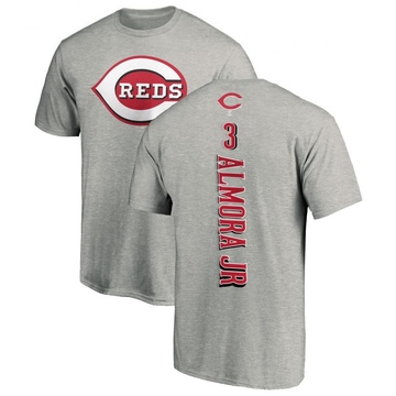 Men's Cincinnati Reds Albert Almora Jr. ＃3 Backer T-Shirt Ash