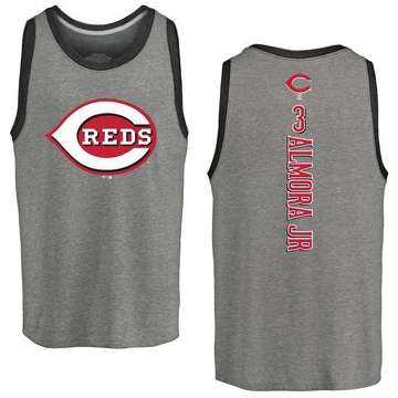 Men's Cincinnati Reds Albert Almora Jr. ＃3 Backer Tank Top Ash