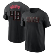 Men's Cincinnati Reds Alex Young ＃48 2023 City Connect Name & Number T-Shirt - Black