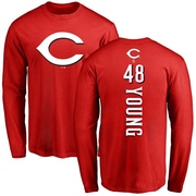 Men's Cincinnati Reds Alex Young ＃48 Backer Long Sleeve T-Shirt - Red