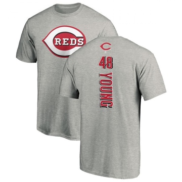 Men's Cincinnati Reds Alex Young ＃48 Backer T-Shirt Ash