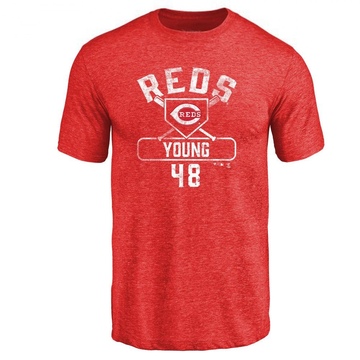 Men's Cincinnati Reds Alex Young ＃48 Base Runner T-Shirt - Red