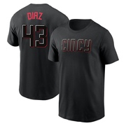 Men's Cincinnati Reds Alexis Diaz ＃43 2023 City Connect Name & Number T-Shirt - Black