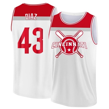 Men's Cincinnati Reds Alexis Diaz ＃43 Legend Baseball Tank Top - White/Red