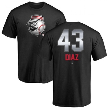 Men's Cincinnati Reds Alexis Diaz ＃43 Midnight Mascot T-Shirt - Black