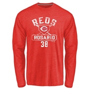 Men's Cincinnati Reds Amed Rosario ＃38 Base Runner Long Sleeve T-Shirt - Red