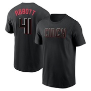 Men's Cincinnati Reds Andrew Abbott ＃41 2023 City Connect Name & Number T-Shirt - Black