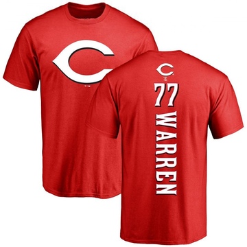 Men's Cincinnati Reds Art Warren ＃77 Backer T-Shirt - Red