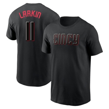 Men's Cincinnati Reds Barry Larkin ＃11 2023 City Connect Name & Number T-Shirt - Black