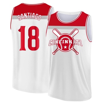 Men's Cincinnati Reds Benito Santiago ＃18 Legend Baseball Tank Top - White/Red