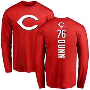 Men's Cincinnati Reds Blake Dunn ＃76 Backer Long Sleeve T-Shirt - Red