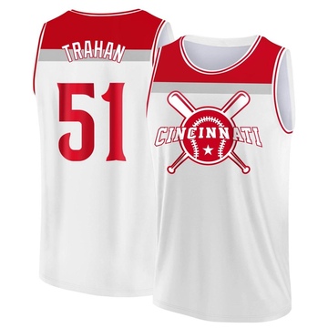 Men's Cincinnati Reds Blake Trahan ＃51 Legend Baseball Tank Top - White/Red