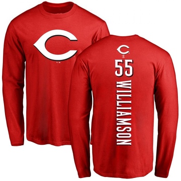 Men's Cincinnati Reds Brandon Williamson ＃55 Backer Long Sleeve T-Shirt - Red