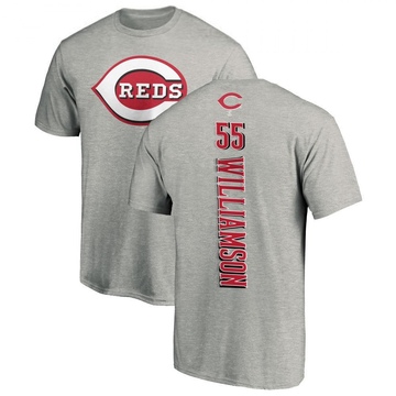 Men's Cincinnati Reds Brandon Williamson ＃55 Backer T-Shirt Ash