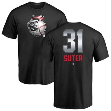 Men's Cincinnati Reds Brent Suter ＃31 Midnight Mascot T-Shirt - Black