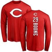 Men's Cincinnati Reds Bret Boone ＃29 Backer Long Sleeve T-Shirt - Red