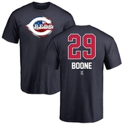 Men's Cincinnati Reds Bret Boone ＃29 Name and Number Banner Wave T-Shirt - Navy