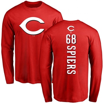 Men's Cincinnati Reds Carson Spiers ＃68 Backer Long Sleeve T-Shirt - Red