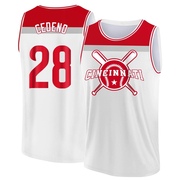 Men's Cincinnati Reds Cesar Cedeno ＃28 Legend Baseball Tank Top - White/Red