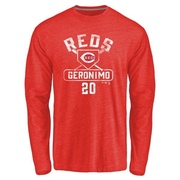 Men's Cincinnati Reds Cesar Geronimo ＃20 Base Runner Long Sleeve T-Shirt - Red